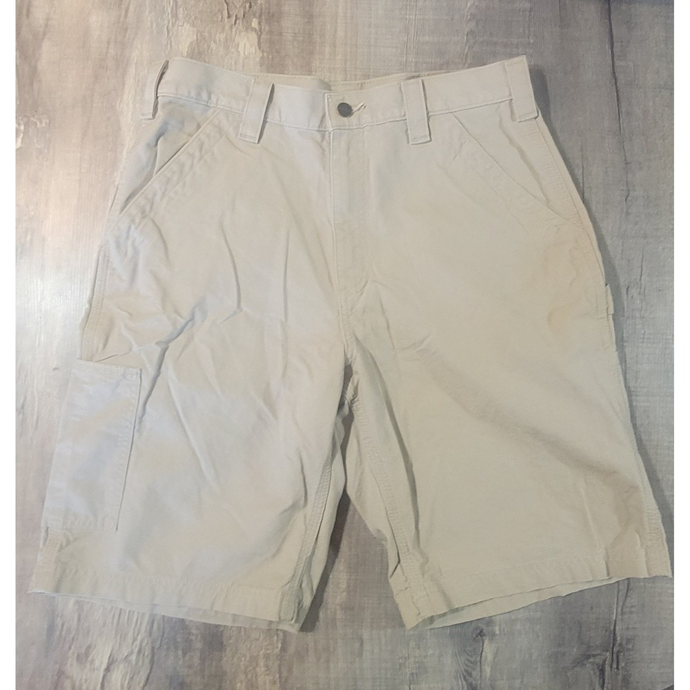 Carhartt Mens B147 TAN Loose Fit Canvas Carpenter Shorts Tan Size 33